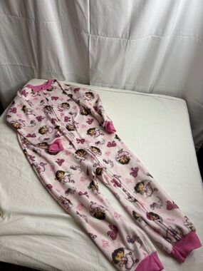 VTG DORA The Explorer Ballerina Footless Pajamas Girls One Piece Nick Jr Sz 6X